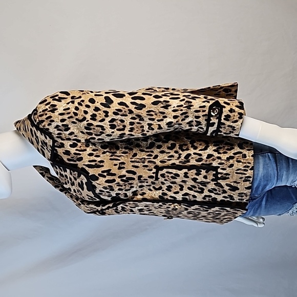 White House Black Market Leopard Print  Double Breasted 3/4 Sleeve Jacket - Picture 6 of 16